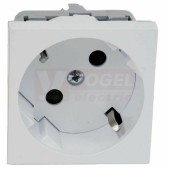 Zásuvka schuko s clonkami QUADRO QS 45X45_HB, bílá, pro PK 90x55 D, PK 120x55 D, PK 160x65 D, PK 210x70 D