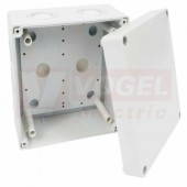 KSK 125_KA krabice s krytím IP66, světle šedá, š/v/hl 126x126x51mm, bez svorkovnice, 7x membránové průchody Ř20 mm, 6x Ř25 mm a 5x vylamovací průchody Ř32 mm, PP, víčko PA, RAL 7035