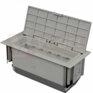 KOPOBOX MINI L_HB krabice přístrojová do dutých stěn, (víko+rám), barva bílá, š/v/hl 175x80x75mm, rozměr otvoru pro vyříznutí 163x67mm, IP20, RAL 9003, PC-ABS