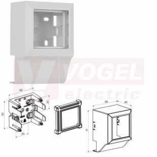 PNQ 32X15_HB přístrojový nosič QUADRO, pro lištu LHD 32x15, bílý RAL9003