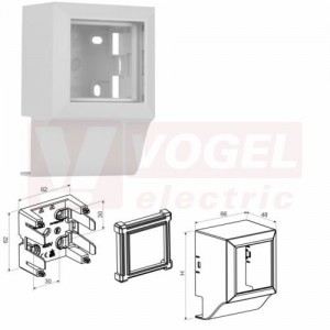 PNQ 40x20_HB přístrojový nosič QUADRO, pro lištu LHD 40x20, bílý RAL9003