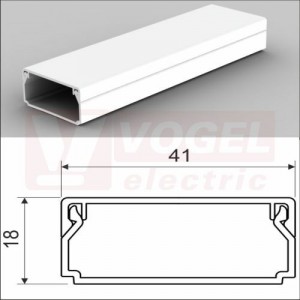 Lišta v 20xš 40 LHD 40X20 P2 (2m karton) hranatá, barva bílá RAL9003, samolepící páska