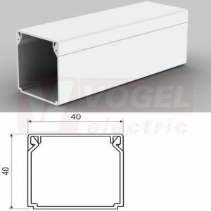 Lišta v 40xš 40 LHD 40x40 P2 (2m karton) hranatá, bílá RAL9003, samolepící pásek