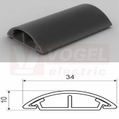 Lišta v 10xš 35 LO 35_L2 (2m karton) přechodová (oblá), tmavě šedá, samolepící páska
