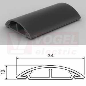 Lišta v 10xš 35 LO 35_L2 (2m karton) přechodová (oblá), tmavě šedá, samolepící páska