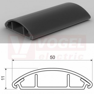 Lišta v 11xš 50 LO 50 L2 (2m karton) přechodová (oblá), tmavě šedá