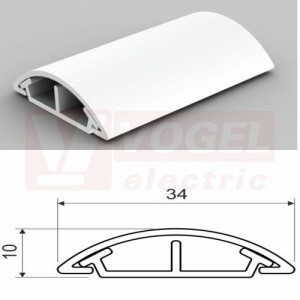 Lišta v 10xš 35 LO 35_P2 (2m karton) přechodová (oblá), bílá RAL 9003, samolepící páska