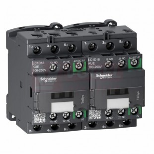LC2D18KUE    Stykač  reverzační 3P 18A AC-3, 100 - 250V  AC/DC, s elektronicky řízenou cívkou