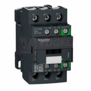 LC1D32EHE    Stykač 3P 32A AC-3, 130V AC/DC, pom.kont. 1"Z"+1"V" šroub.svorky s elektronicky řízenou cívkou