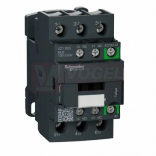 LC1D25KUE    Stykač 3P 25A AC-3, 250V AC/DC, pom.kont. 1"Z"+1"V" šroub.svorky s elektronicky řízenou cívkou