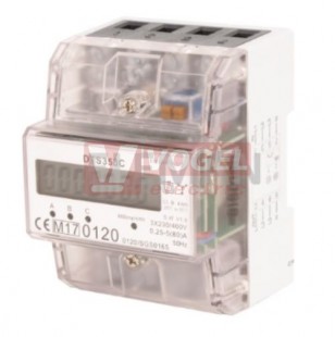 Elektroměr DTS 353-C 80A MID pro fakturační měření, přímé měření 3f/3x230/400V+N, 10-80A, tp.1%,  LCD podsvícený, š=4,5 mod., IP20, montáž na DIN lištu, vodič max.25mm2 (8831)