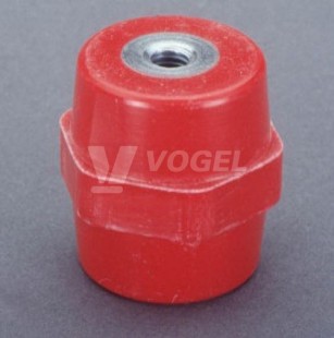 Izolátor M 8 x 45 (05786.000) vniřní závit na obou stranách, červený, 2000V, do 200°C