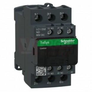 LC1D32ND      Stykač 3P 32A AC-3,  60V DC, pom.kont. 1"Z"+1"V" šroub.svorky, cívka s odrušovacím modulem
