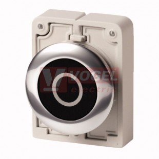 M30C-FD-S-X0 Ovládací hlavice tlačítka, zapuštěné tlačítko, bez aretace, kroužek kovový, černá O (182961)