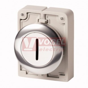 M30C-FD-W-X1 Ovládací hlavice tlačítka, zapuštěné tlačítko, bez aretace, kroužek kovový, bílá I (182962)