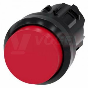 3SU1000-0BB20-0AA0 tlačítko, 22 mm, kulaté, plast, červené, stiskací knoflík, vysoký hmatník