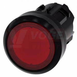 3SU1001-0AA20-0AA0 tlačítko, osvětlené, 22 mm, kulaté, plast, červená, stiskací knoflík, nízký hmatník