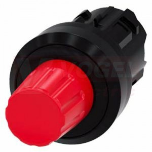 3SU1000-0HC20-0AA0 tlačítko stop, 22 mm, kulaté, plast, červená, stiskací knoflík hoch, lze zablokovat