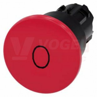 3SU1000-1BA20-0AD0 hřibové tlačítko, 22 mm, kulaté, plast, červená, popisek: O