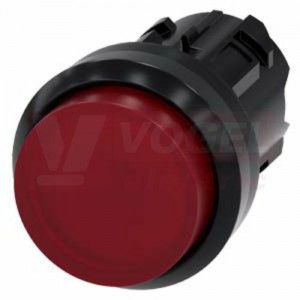 3SU1001-0BB20-0AA0 tlačítko, osvětlené, 22 mm, kulaté, plast, červená, stiskací knoflík, vysoký hmatník