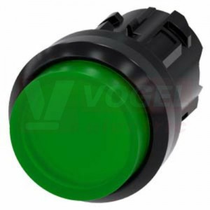 3SU1001-0BB40-0AA0 tlačítko, osvětlené, 22 mm, kulaté, plast, zelená, stiskací knoflík, vysoký hmatník
