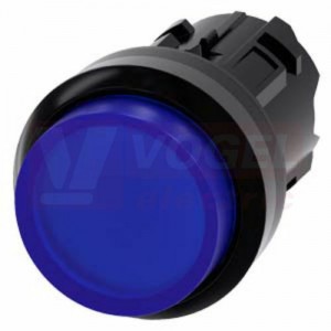 3SU1001-0BB50-0AA0 tlačítko, osvětlené, 22 mm, kulaté, plast, modré, stiskací knoflík, vysoký hmatník