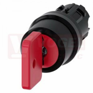 3SU1000-4FL01-0AA0 klíčový spínač O.M.R, 22 mm, kulatý, plast, červená, vytažení klíče O