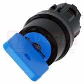 3SU1000-4GC01-0AA0 klíčový spínač O.M.R, 22 mm, kulatý, plast, modrá, vytažení klíče O