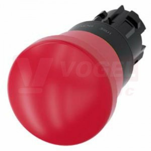 3SU1000-1HA20-0AA0 hřibové tlačítko nouzového zastavení, 22 mm, kulaté, plast, červená