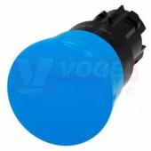 3SU1000-1HB50-0AA0 hřibové tlačítko, 22 mm, kulaté, plast, modrá, odblokování otočením