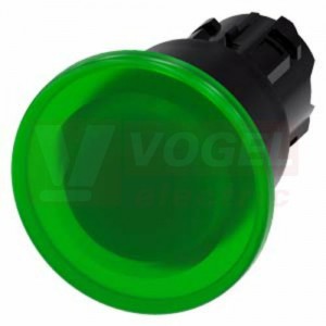 3SU1001-1BA40-0AA0 hřibové tlačítko, osvětlené, 22 mm, kulaté, plast, zelená, 40 mm