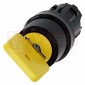 3SU1000-4JF11-0AA0 klíčový spínač O.M.R, 22 mm, kulatý, plast, žlutá barva, vytažení klíče O+I