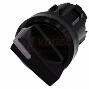3SU1002-2BC10-0AA0 otočný spínač s osvětlením, 22 mm, kulatý, plast, černá barva, krátká páčka, 2 polohy (O-I), 45°