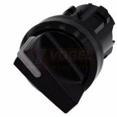 3SU1002-2BC10-0AA0 otočný spínač s osvětlením, 22 mm, kulatý, plast, černá barva, krátká páčka, 2 polohy (O-I), 45°