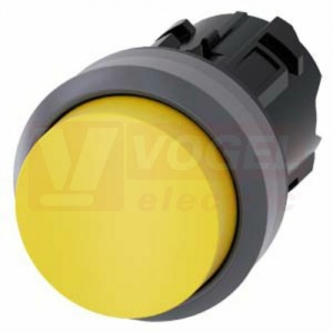 3SU1030-0BB30-0AA0 tlačítko, 22 mm, kulaté, plast s kovovým čelním kroužkem, žluté, vysoký hmatník