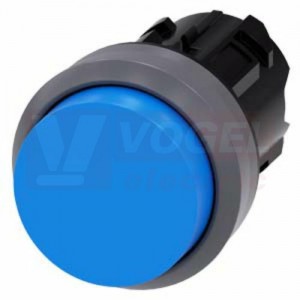 3SU1030-0BB50-0AA0 tlačítko, 22 mm, kulaté, plast s kovovým čelním kroužkem, modré, vysoký hmatník