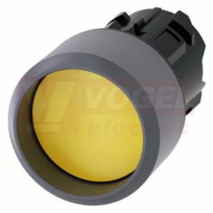 3SU1030-0CB30-0AA0 tlačítko, 22 mm, kulaté, plast s kovovým čelním kroužkem, žluté