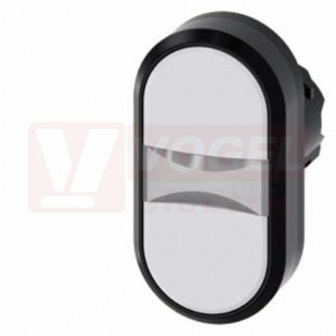 3SU1001-3AB66-0AA0 dvojtlačítko, osvětlené, 22 mm, oválné, plast, bílá, bílá barva