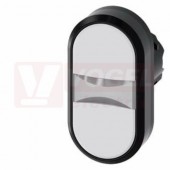 3SU1001-3AB66-0AA0 dvojtlačítko, osvětlené, 22 mm, oválné, plast, bílá, bílá barva
