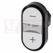3SU1001-3AB66-0AL0 dvojtlačítko, osvětlené, 22 mm, oválné, plast, bílá barva