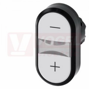 3SU1001-3AB66-0AL0 dvojtlačítko, osvětlené, 22 mm, oválné, plast, bílá barva