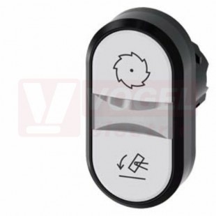 3SU1001-3AB66-0AP0 dvojtlačítko, osvětlené, 22 mm, oválné, plast, bílá: symbol kotoučové pily
