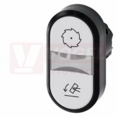 3SU1001-3AB66-0AP0 dvojtlačítko, osvětlené, 22 mm, oválné, plast, bílá: symbol kotoučové pily
