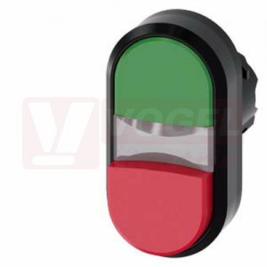 3SU1001-3BB42-0AA0 dvojtlačítko, osvětlené, 22 mm, oválné, plast, zelená, červená