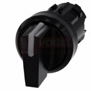 3SU1002-2BL10-0AA0 otočný spínač 3 spínací polohy I-O-II, s osvětlením, 22 mm, kulatý, plast, černá barva, krátká páčka