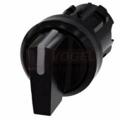 3SU1002-2BL10-0AA0 otočný spínač 3 spínací polohy I-O-II, s osvětlením, 22 mm, kulatý, plast, černá barva, krátká páčka