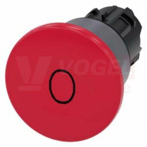 3SU1030-1BA20-0AD0 hřibové tlačítko, 22 mm, kulaté, plast m. kovový čelní kroužek, červená, popisek: O