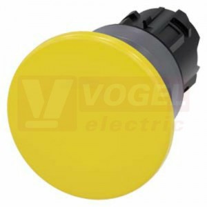 3SU1030-1BD30-0AA0 hřibové tlačítko, 22 mm, kulaté, plast s kovovým čelním kroužkem, žlutá barva, 40 mm