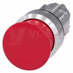 3SU1050-1AD20-0AA0 hřibové tlačítko, 22 mm, kulaté, kov, s vysokým leskem, červená, 30 mm