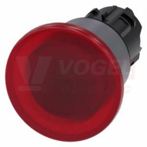 3SU1031-1BA20-0AA0 hřibové tlačítko, osvětlené, 22 mm, kulaté, kovový čelní kroužek, červená, 40 mm